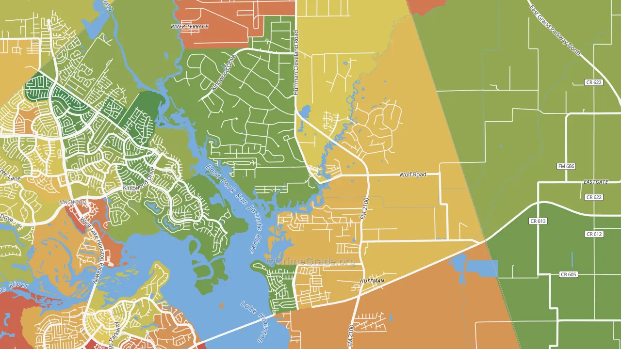 Huffman, TX Map of Vandalism Rates
