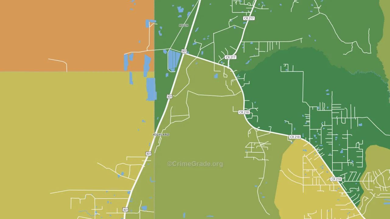 Hugh, FL Map of Vandalism Rates