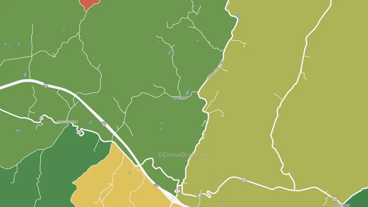 Hughart, WV Map of Vandalism Rates