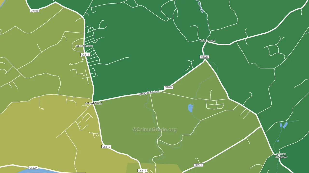 Hughesville, NJ Map of Vandalism Rates