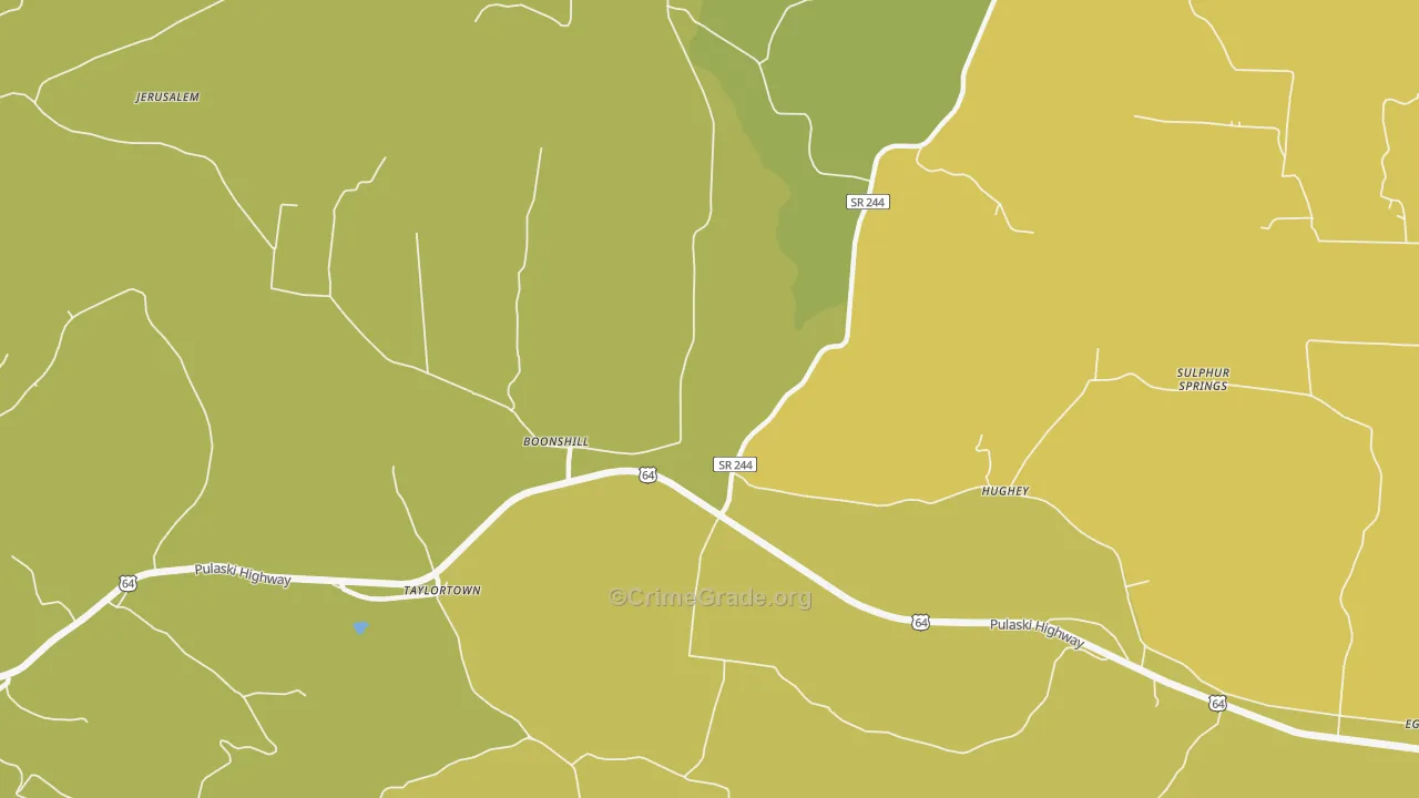 Hughey, TN Map of Vandalism Rates