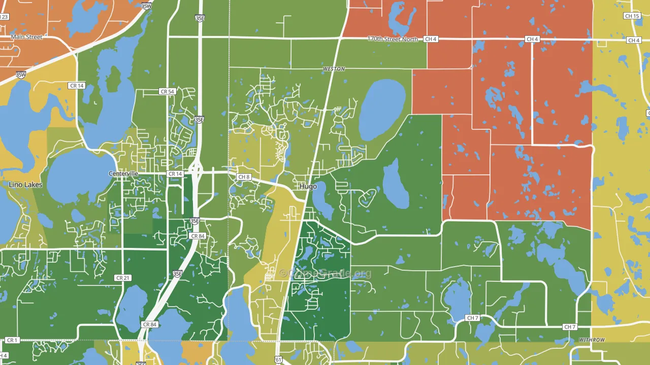 Hugo, MN Map of Vandalism Rates