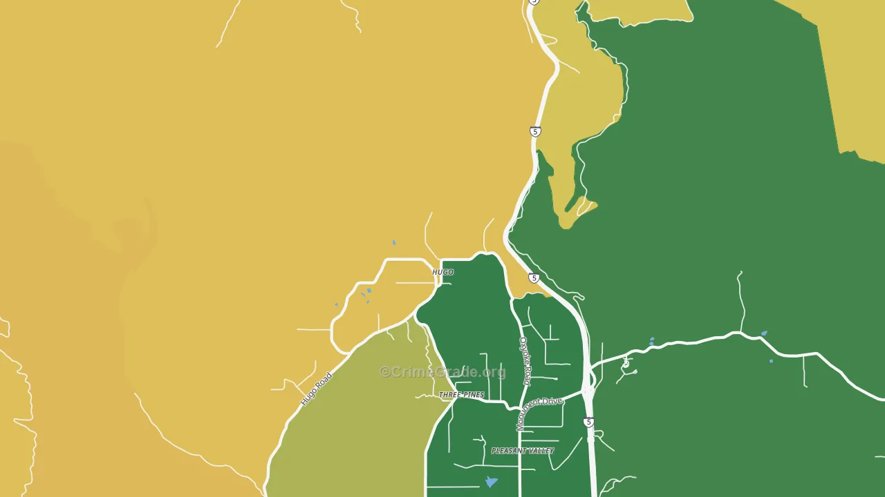 Hugo, OR Map of Vandalism Rates