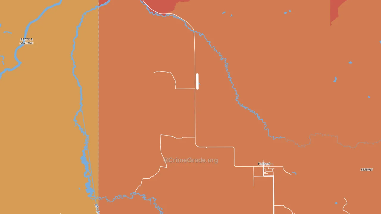 Hulbert, MI Map of Vandalism Rates