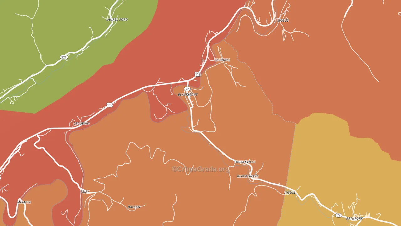 Hulen, KY Map of Vandalism Rates