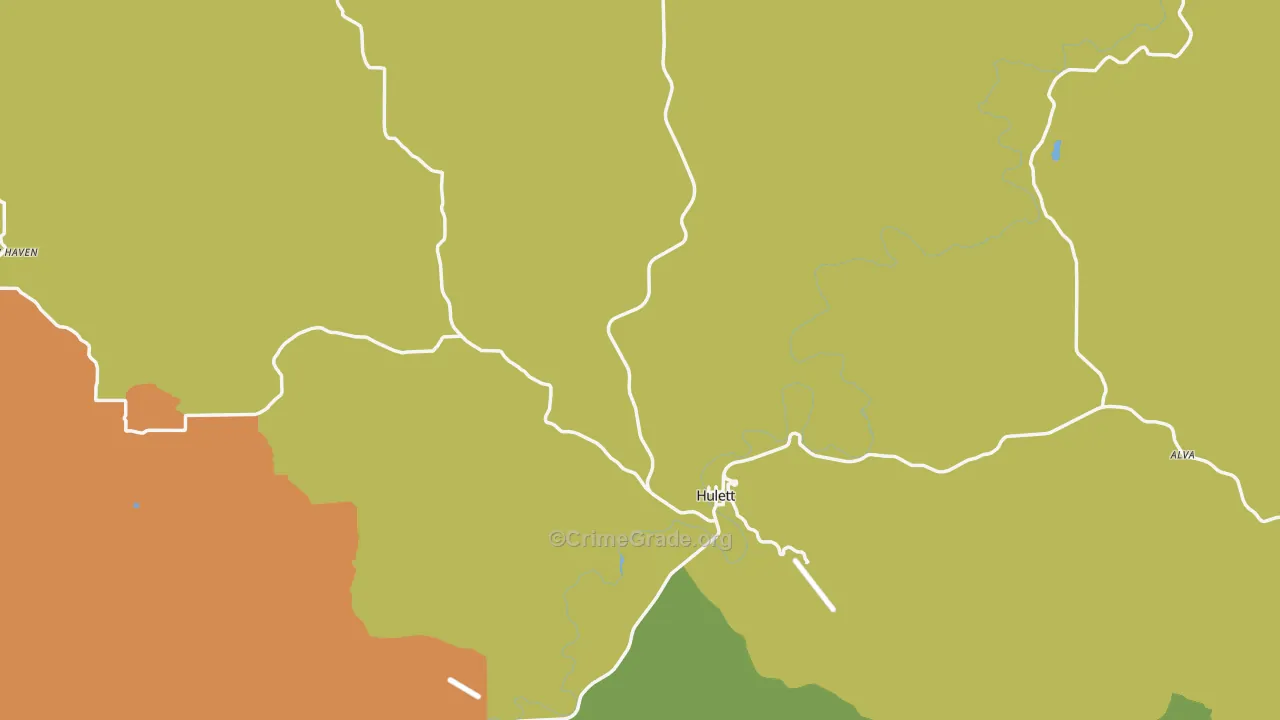 Hulett, WY Map of Vandalism Rates