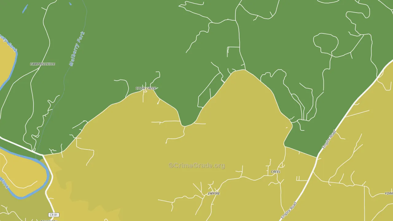 Hull, AL Map of Vandalism Rates