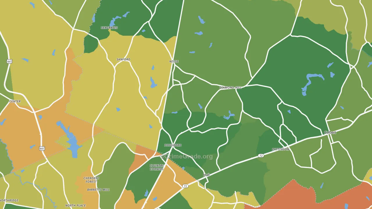 Hull, GA Map of Vandalism Rates