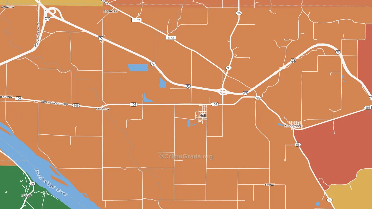 Hull, IL Map of Vandalism Rates