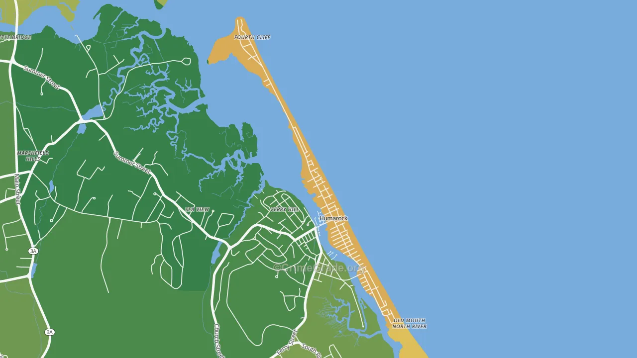 Humarock, MA Map of Vandalism Rates