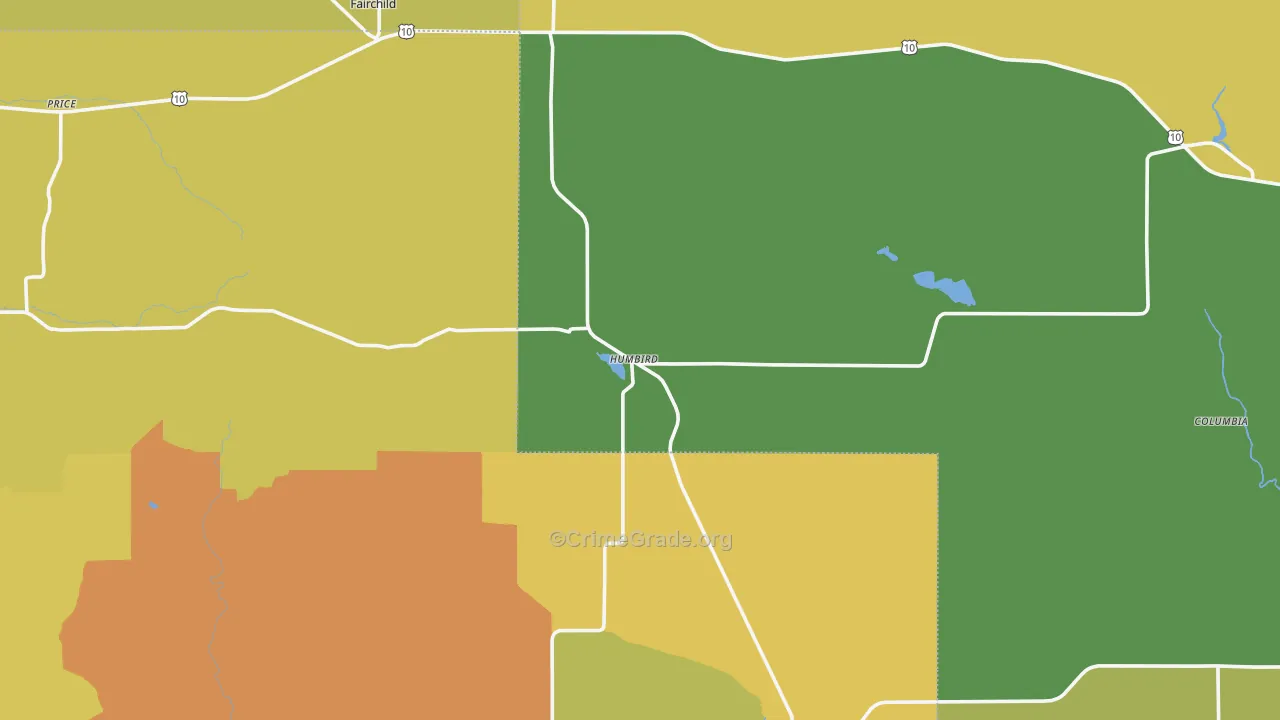 Humbird, WI Map of Vandalism Rates