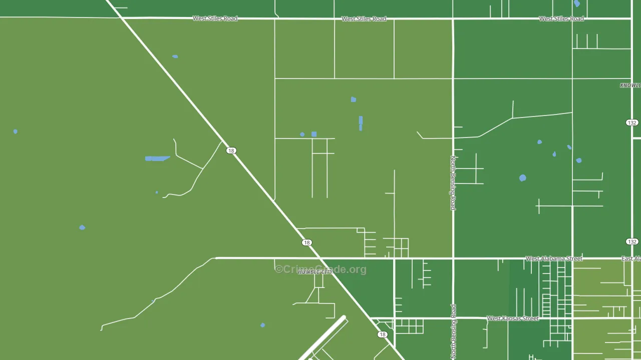 Humble City, NM Map of Vandalism Rates