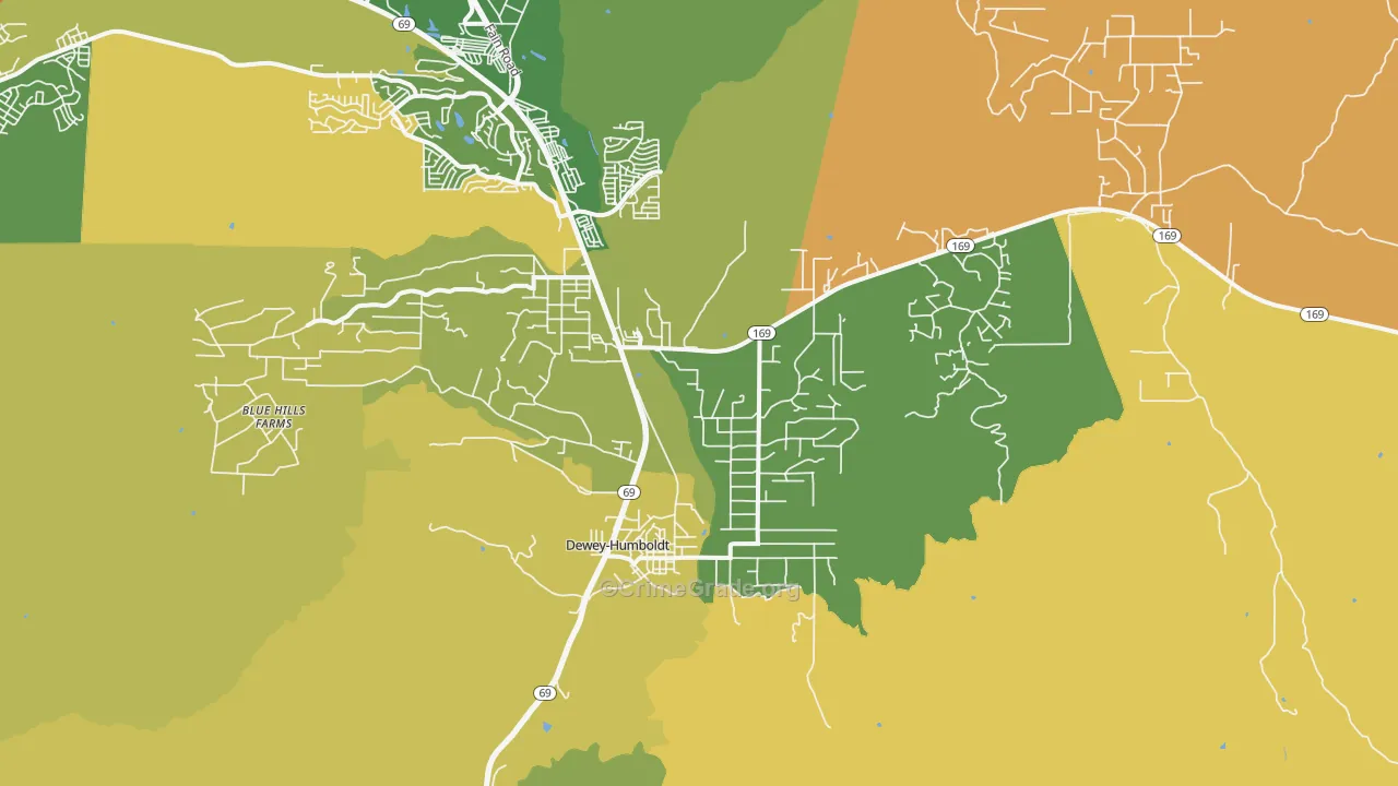 Humboldt, AZ Map of Vandalism Rates