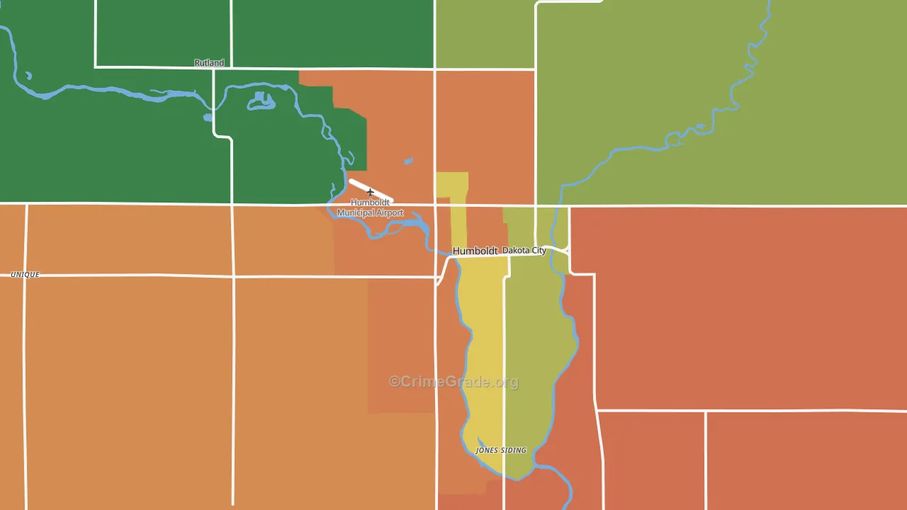 Humboldt, IA Map of Vandalism Rates