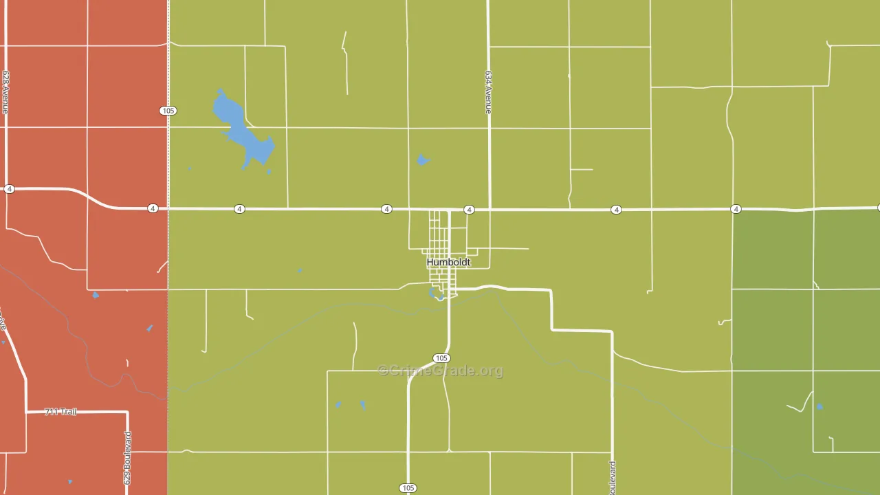 Humboldt, NE Map of Vandalism Rates