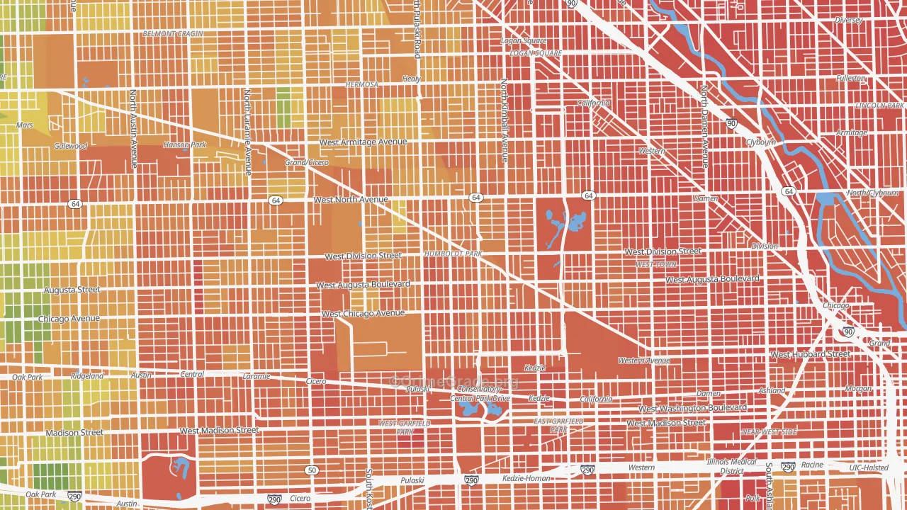 Humboldt Park, Chicago, IL Map of Vandalism Rates