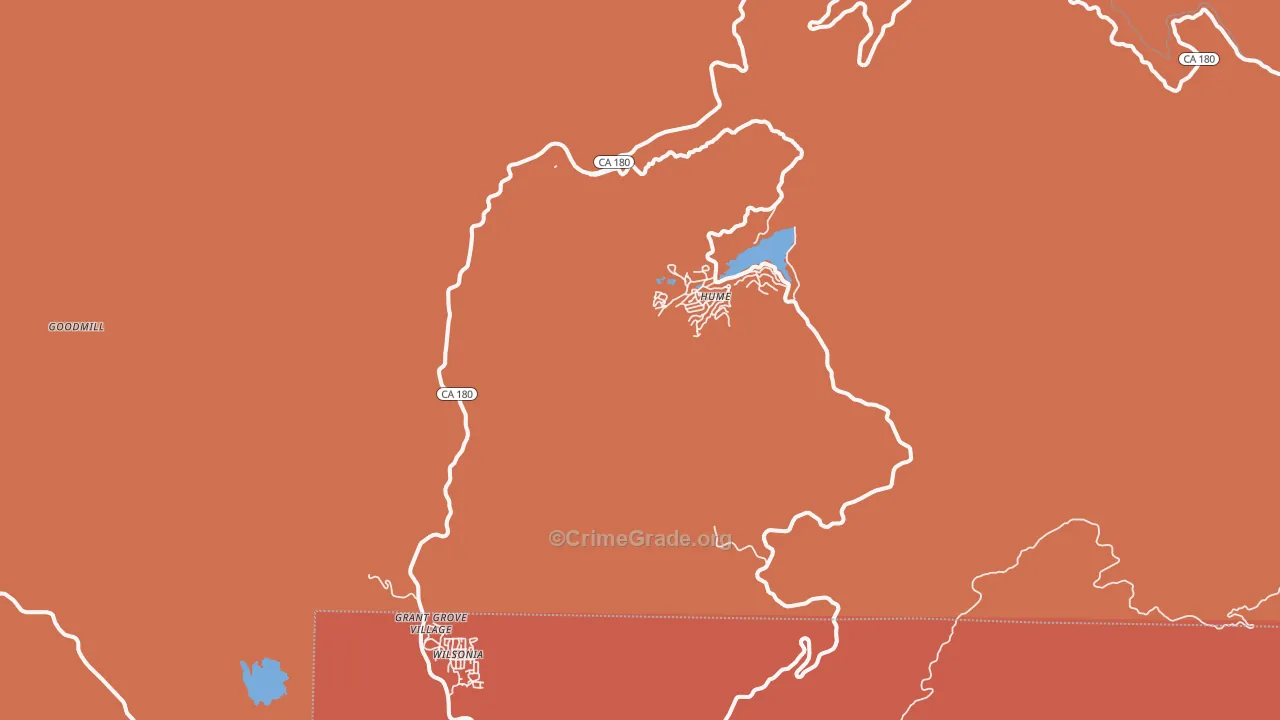 Hume, CA Map of Vandalism Rates