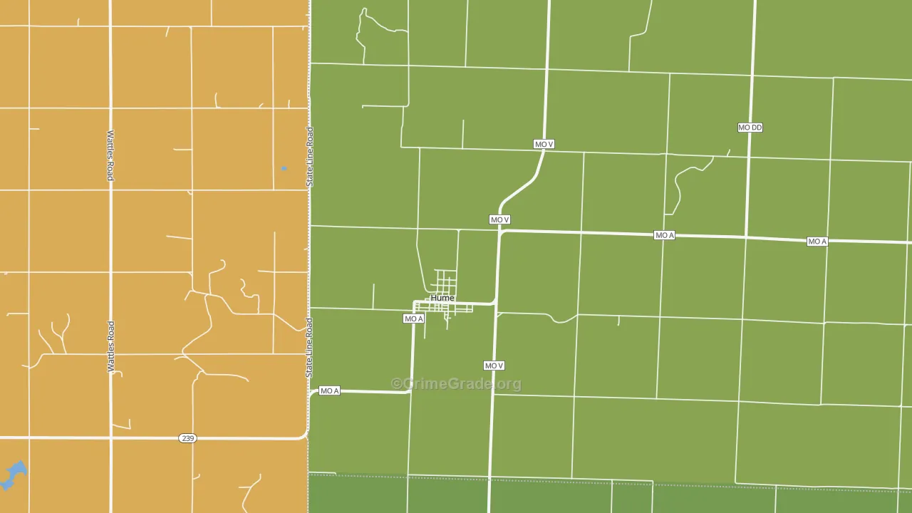 Hume, MO Map of Vandalism Rates