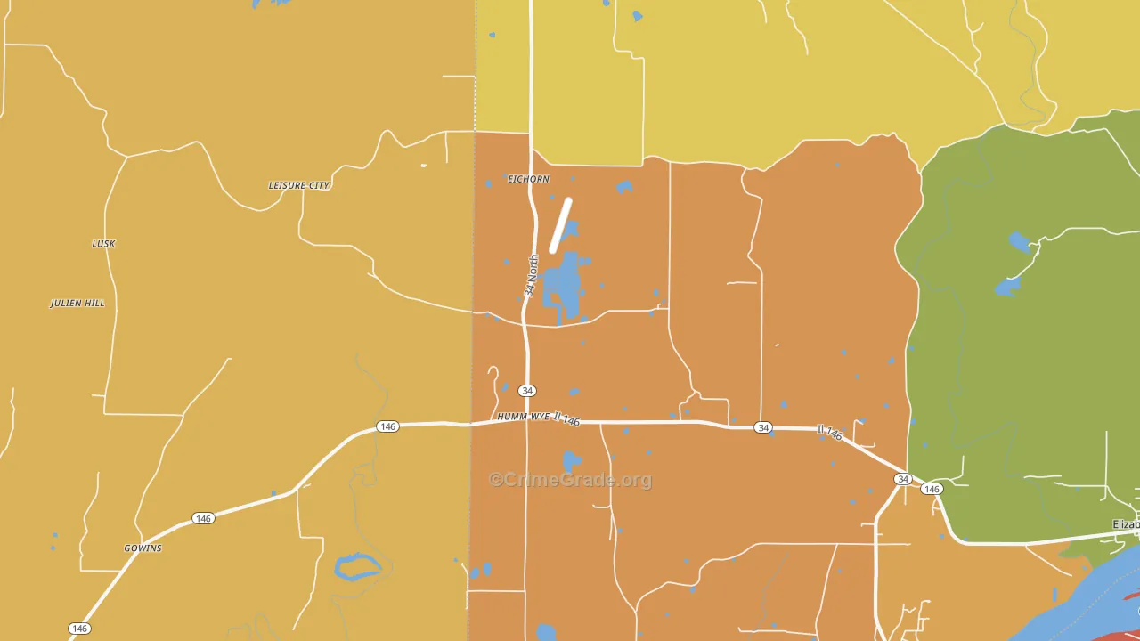 Humm Wye, IL Map of Vandalism Rates
