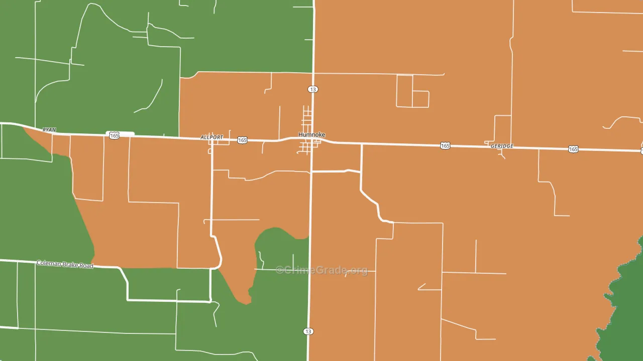 Humnoke, AR Map of Vandalism Rates