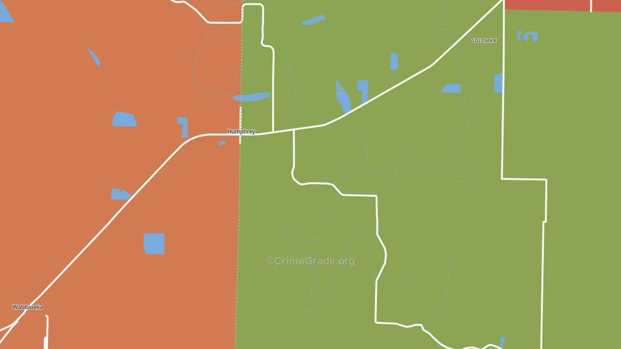 Humphrey, AR Map of Vandalism Rates