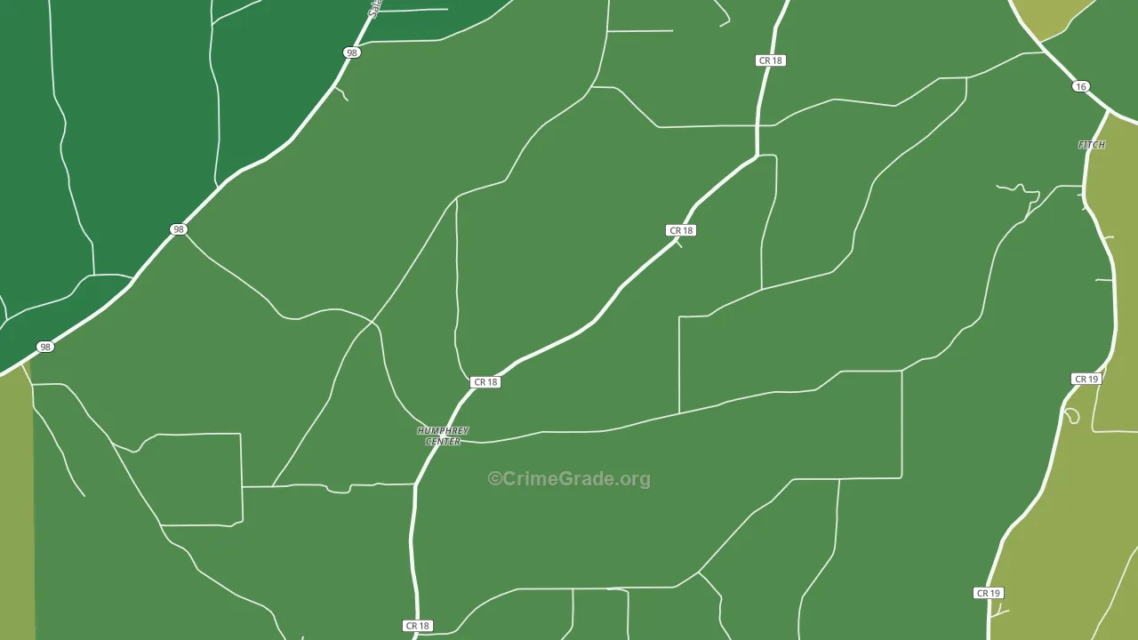 Humphrey Center, NY Map of Vandalism Rates