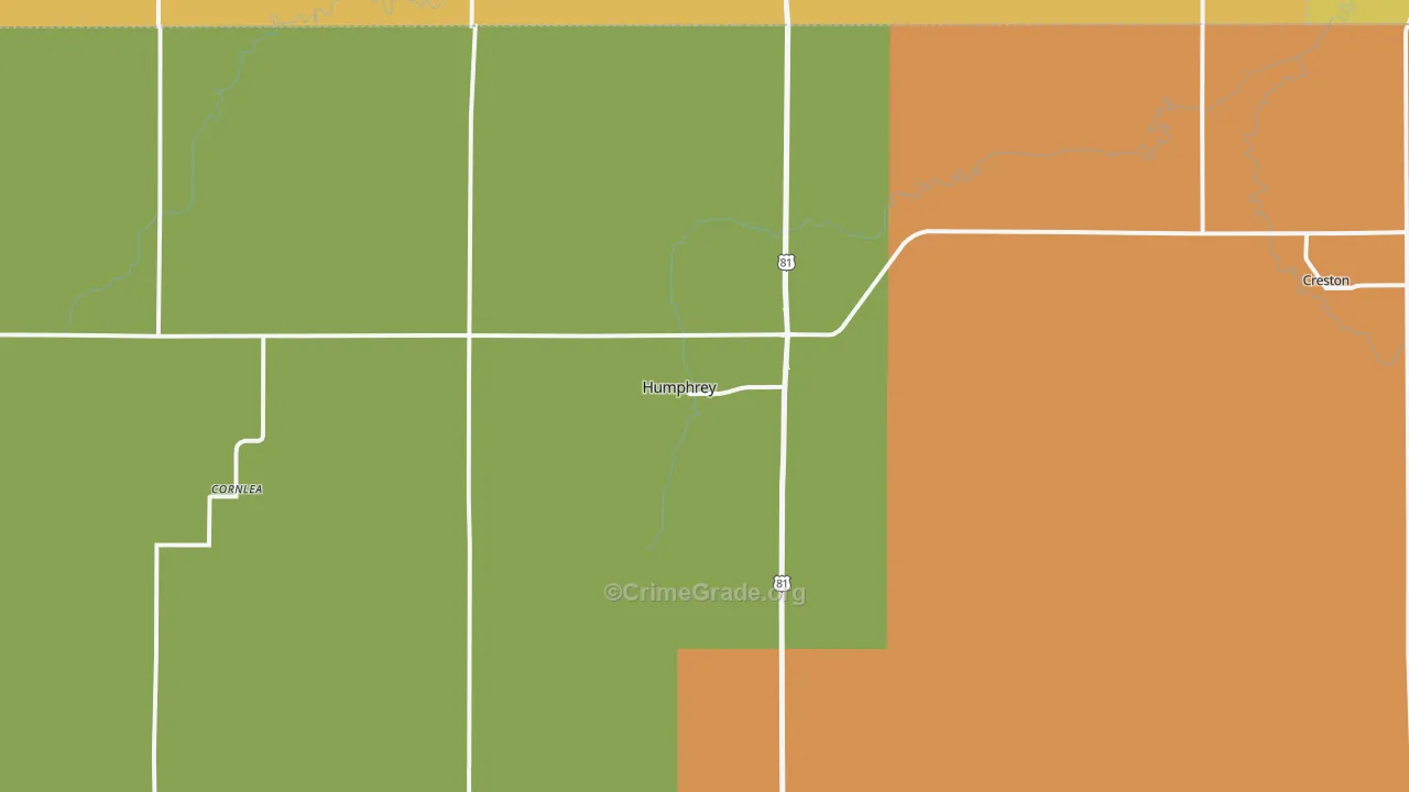 Humphrey, NE Map of Vandalism Rates