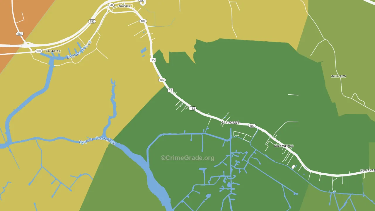 Humphreys, LA Map of Vandalism Rates