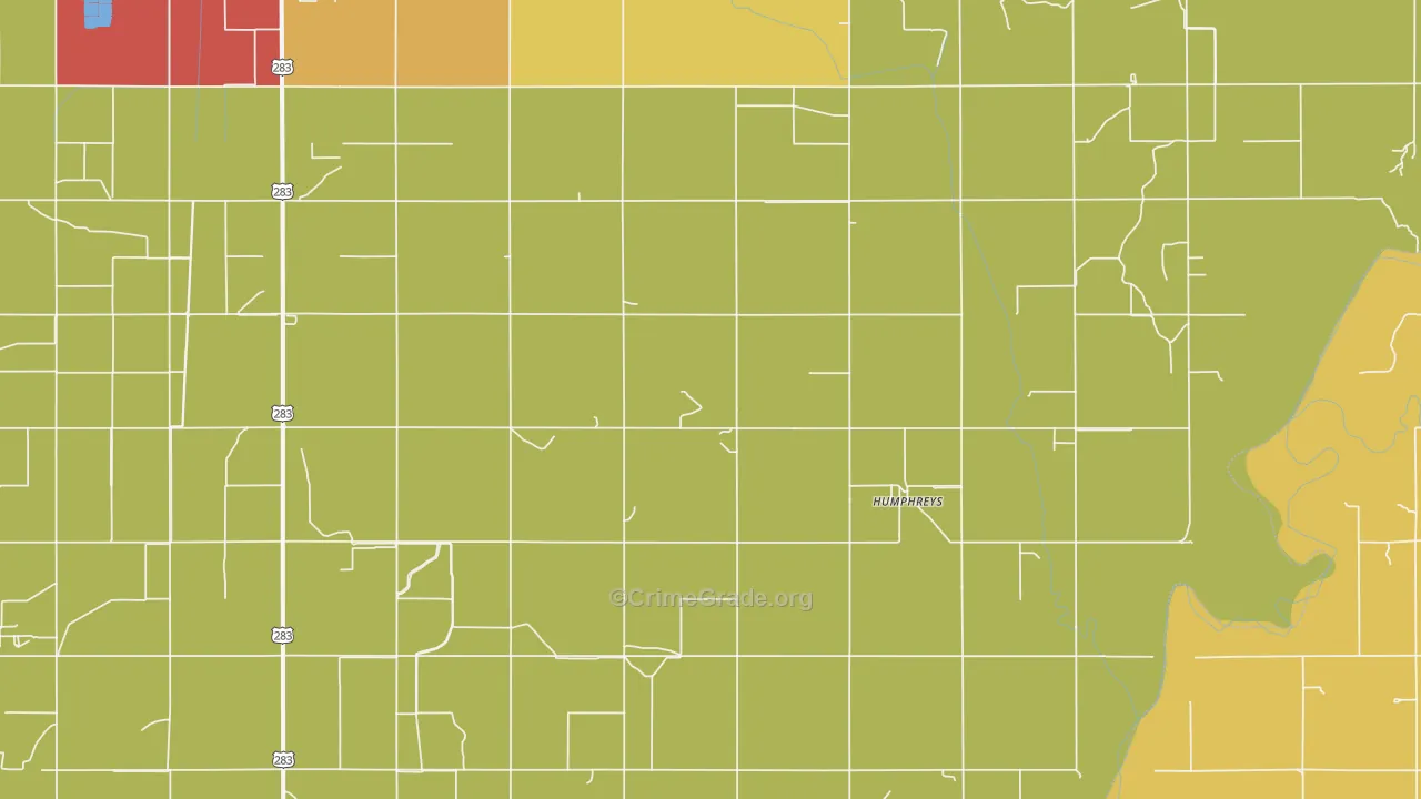 Humphreys, OK Map of Vandalism Rates