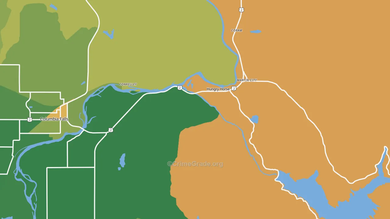 Hungry Horse, MT Map of Vandalism Rates