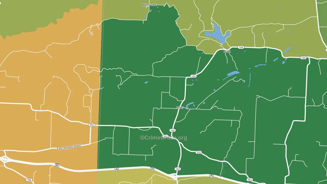 Hunt, AR Map of Vandalism Rates