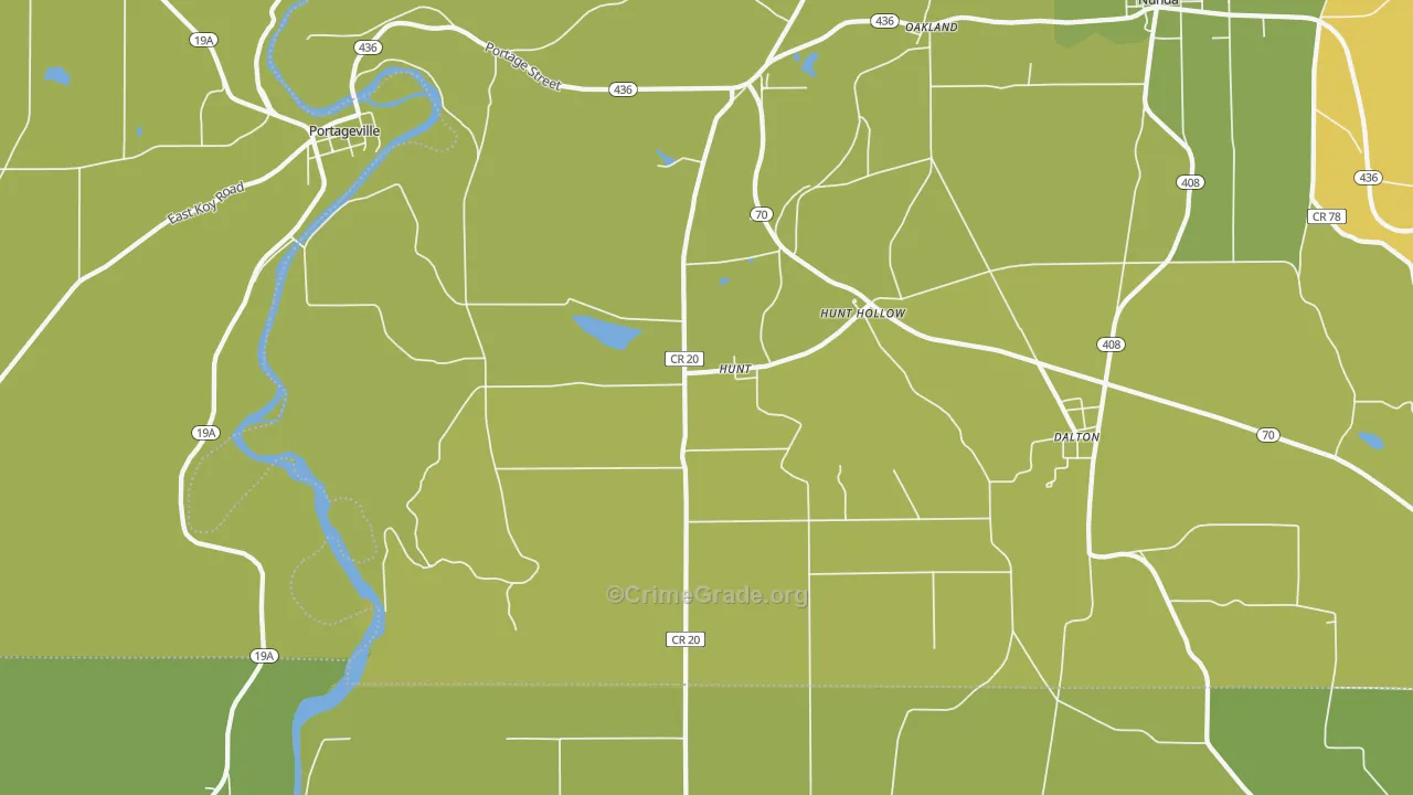 Hunt, NY Map of Vandalism Rates
