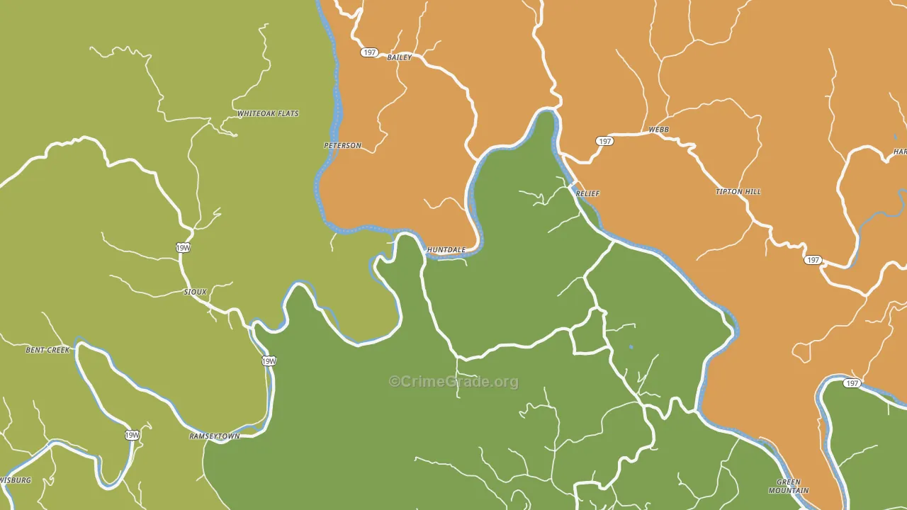 Huntdale, NC Map of Vandalism Rates