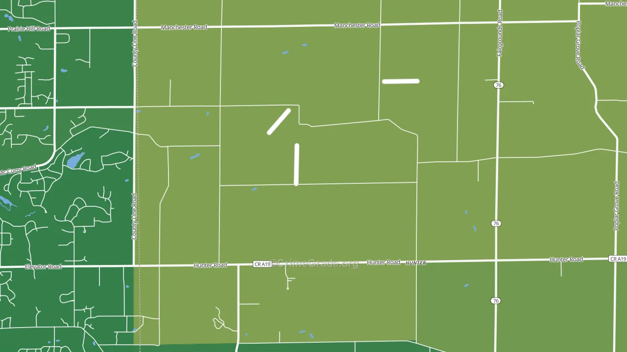 Hunter, IL Map of Vandalism Rates