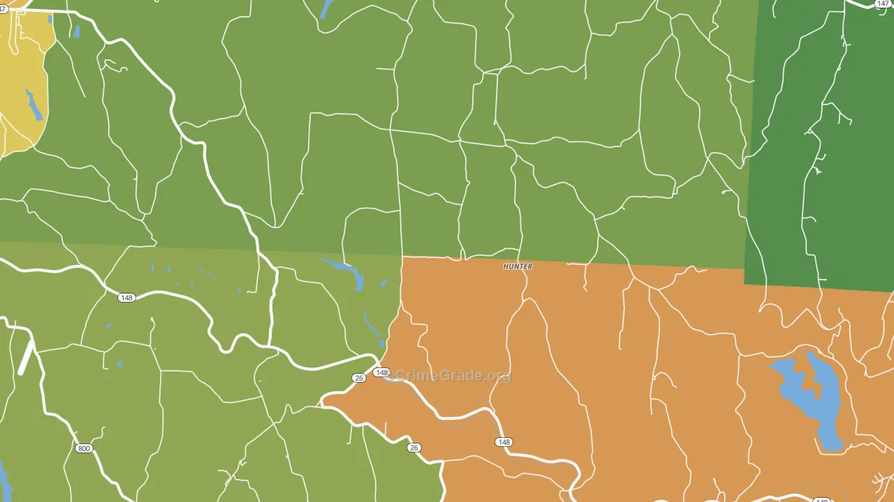 Hunter, OH Map of Vandalism Rates