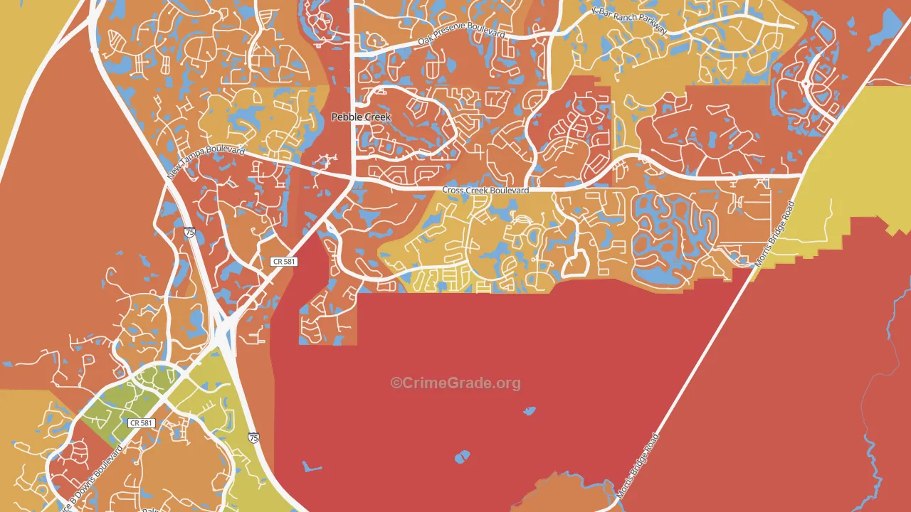 Hunters Green, Tampa, FL Map of Vandalism Rates