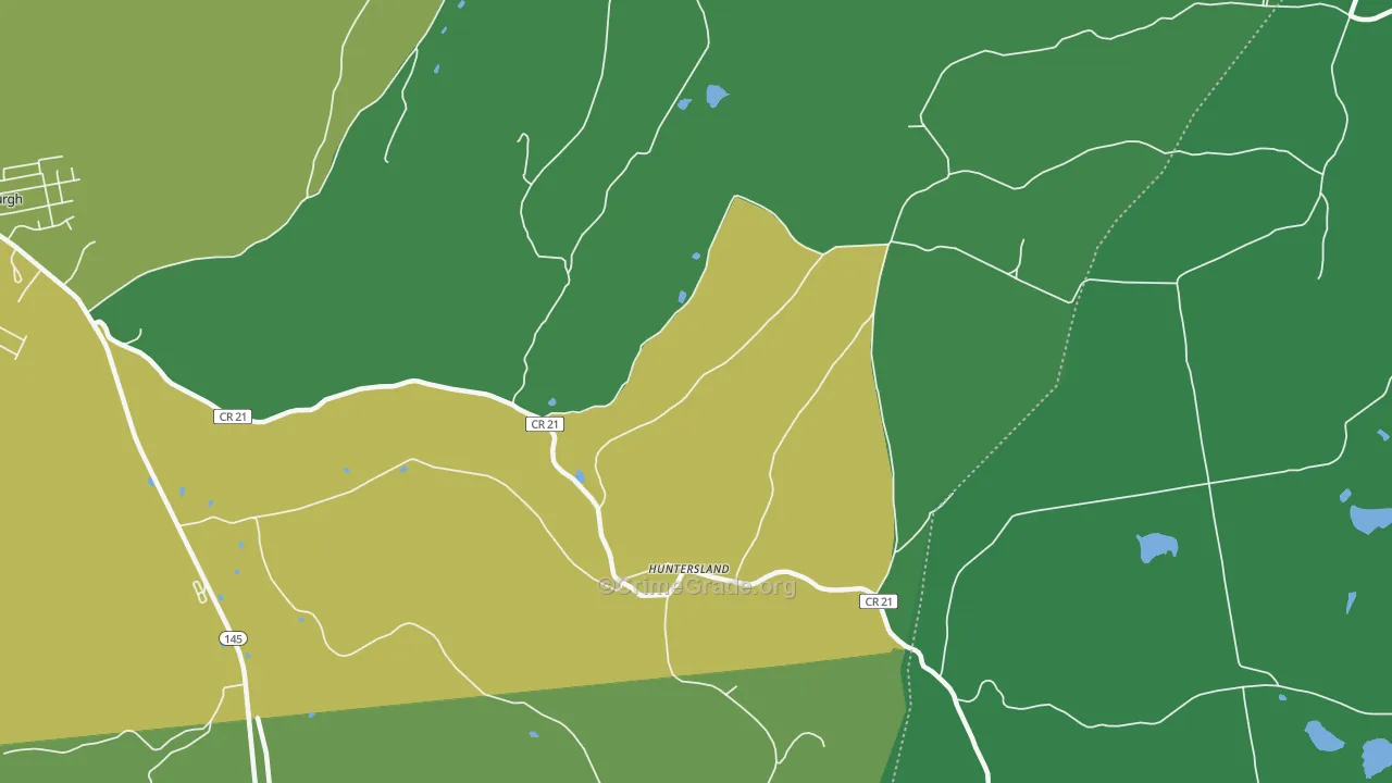 Huntersland, NY Map of Vandalism Rates