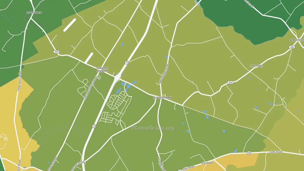 Hunterstown, PA Map of Vandalism Rates