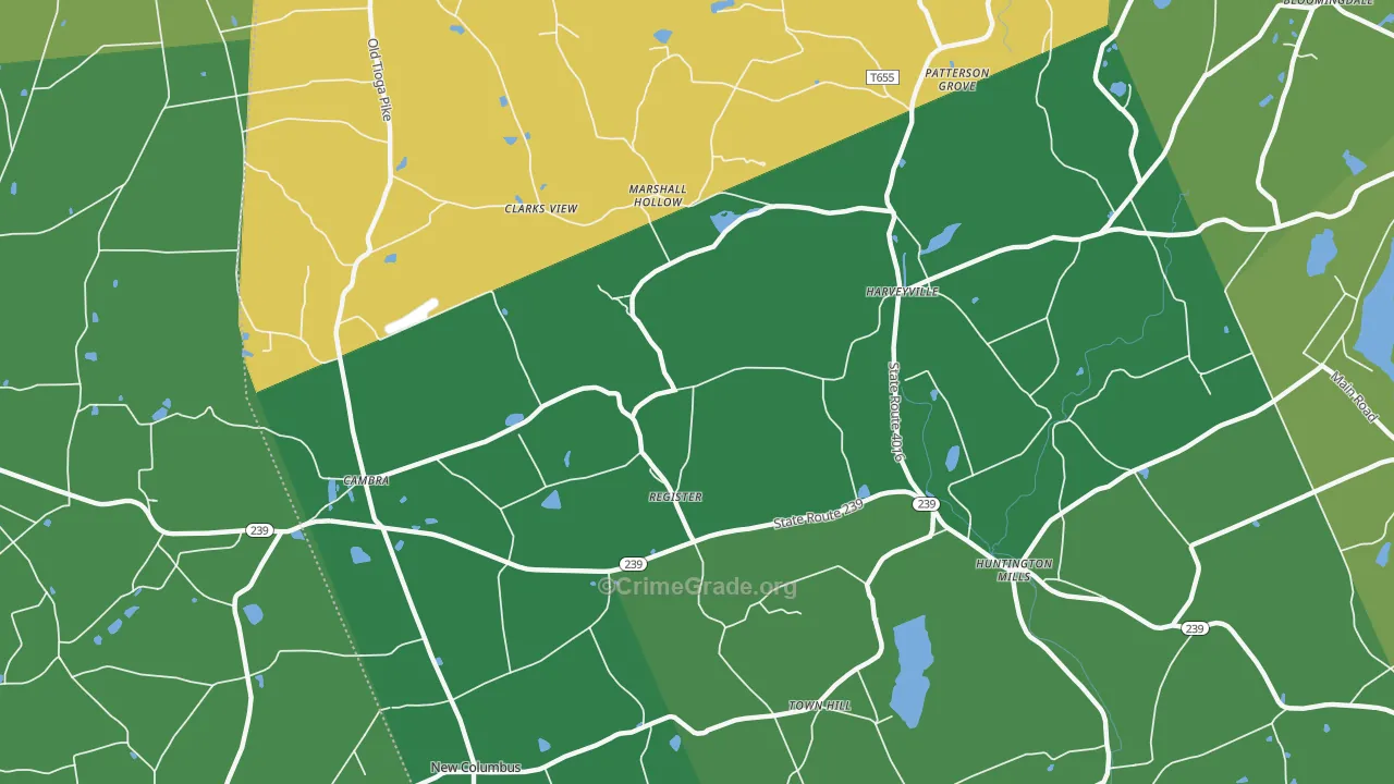 Huntington Mills, PA Map of Vandalism Rates