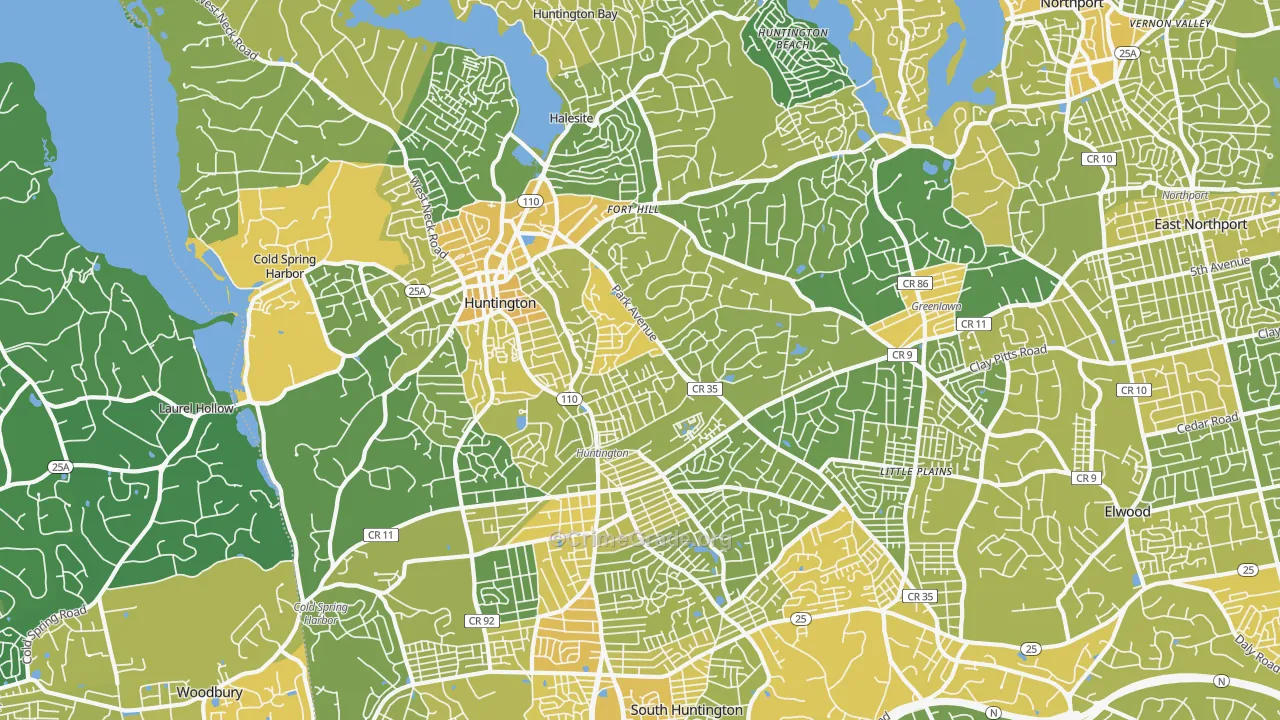 Huntington, NY Map of Vandalism Rates
