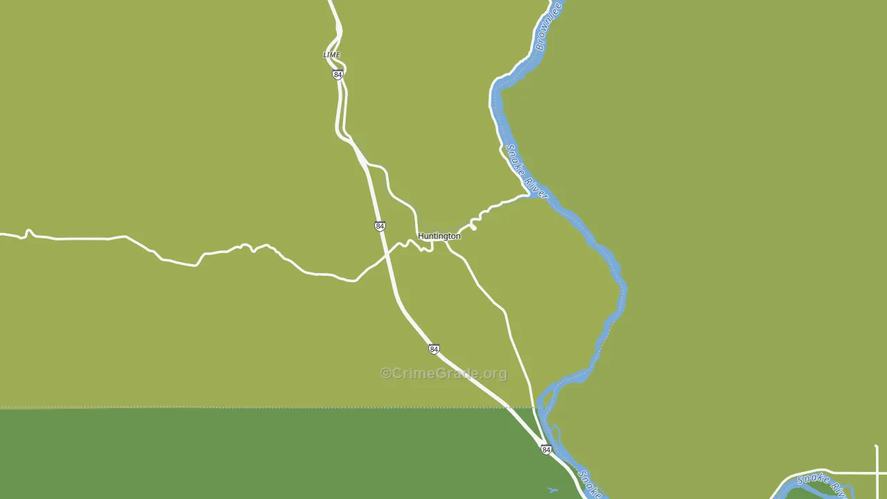 Huntington, OR Map of Vandalism Rates