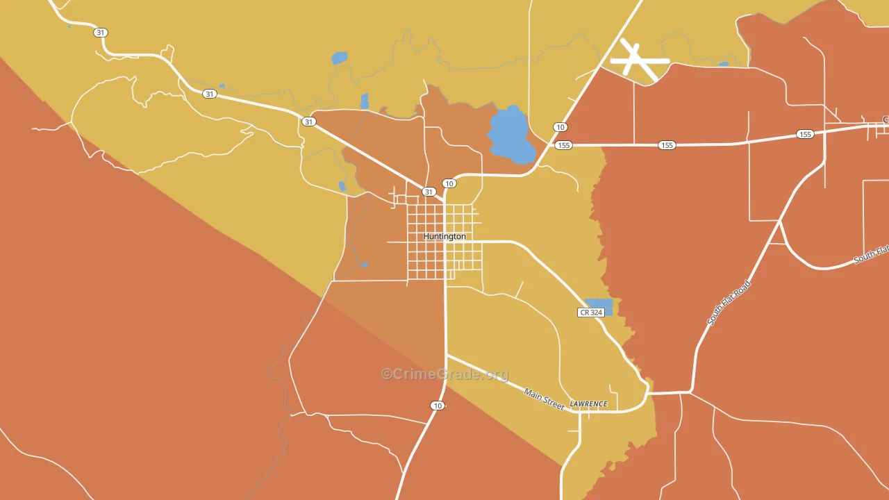 Huntington, UT Map of Vandalism Rates