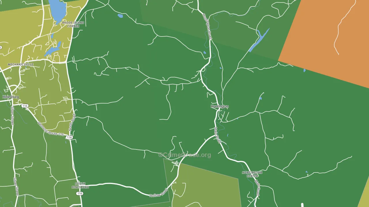Huntington, VT Map of Vandalism Rates