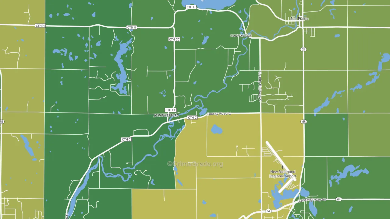 Huntington, WI Map of Vandalism Rates