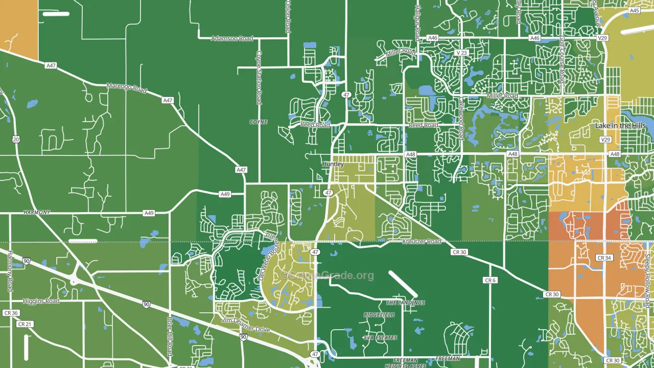 Huntley, IL Map of Vandalism Rates