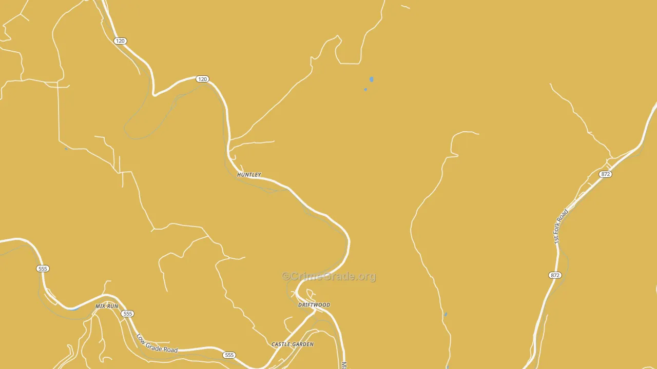 Huntley, PA Map of Vandalism Rates