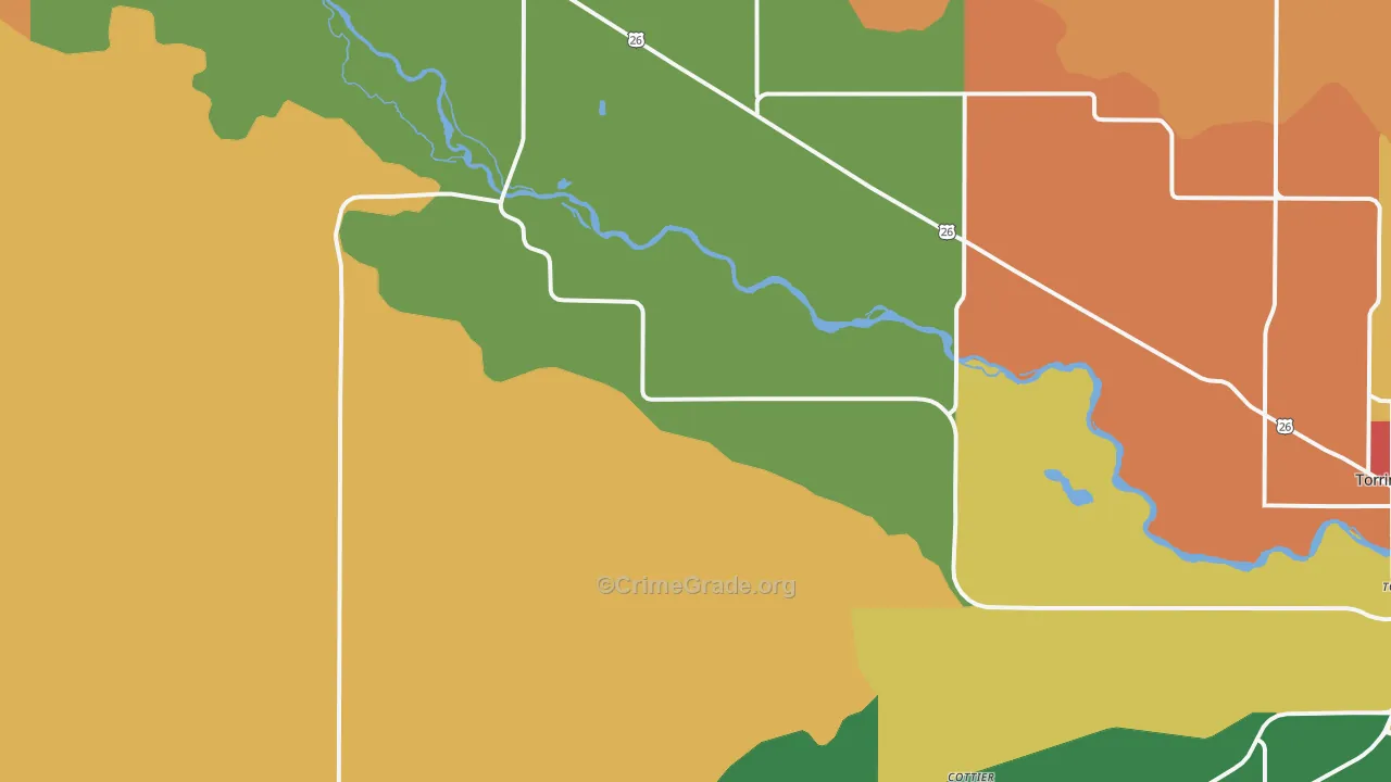 Huntley, WY Map of Vandalism Rates