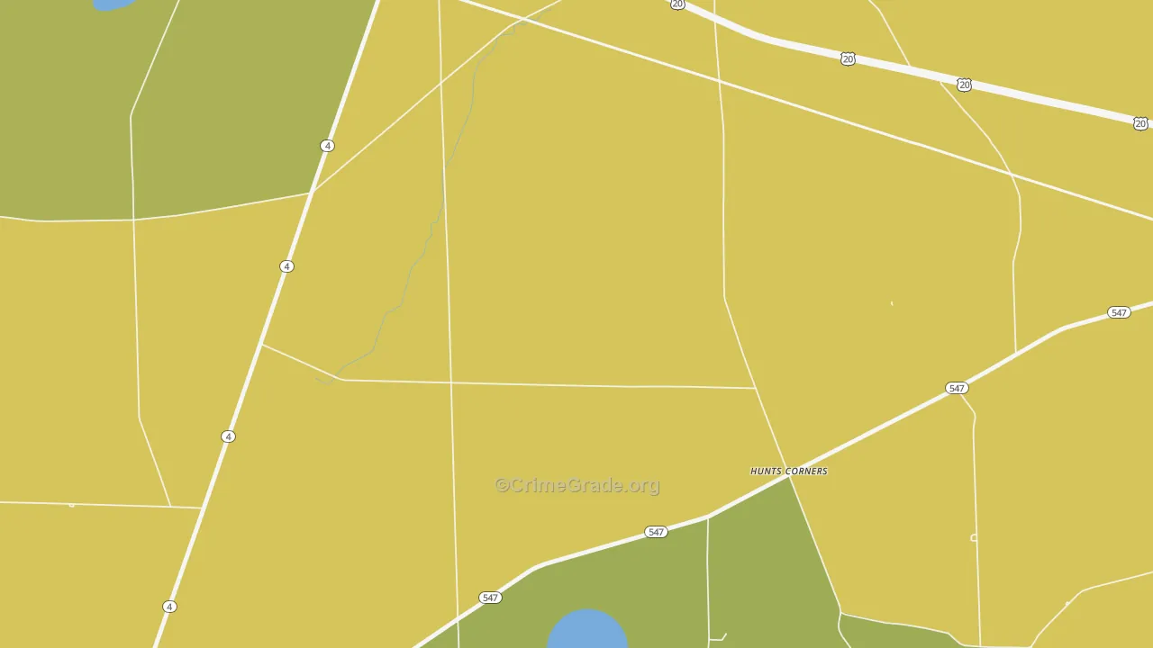 Hunts Corner, OH Map of Vandalism Rates