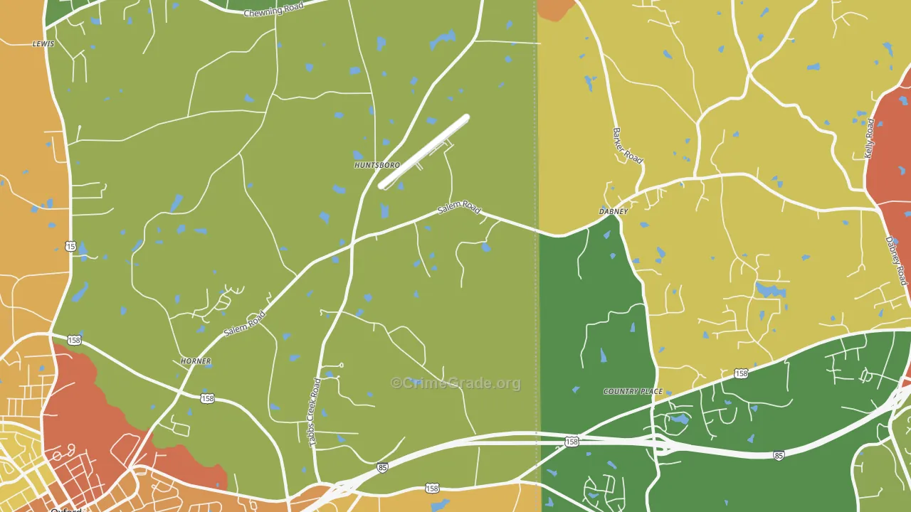 Huntsboro, NC Map of Vandalism Rates