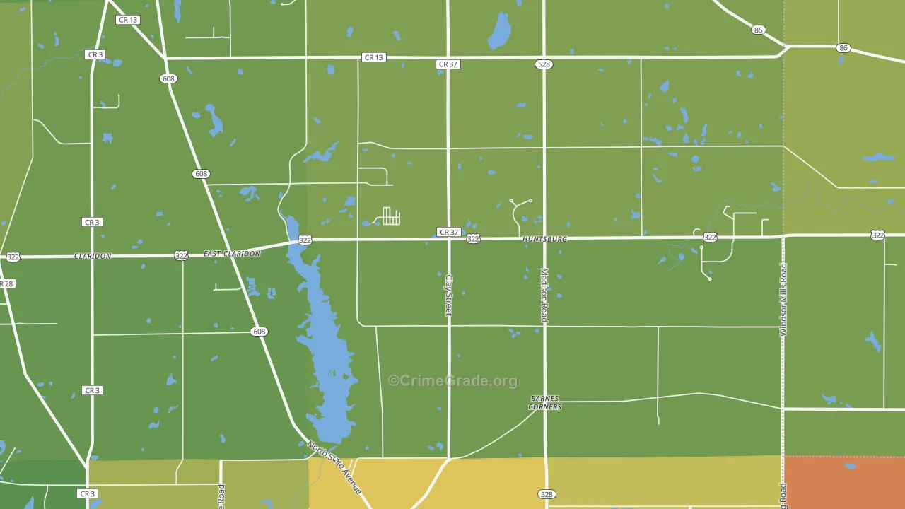 Huntsburg, OH Map of Vandalism Rates